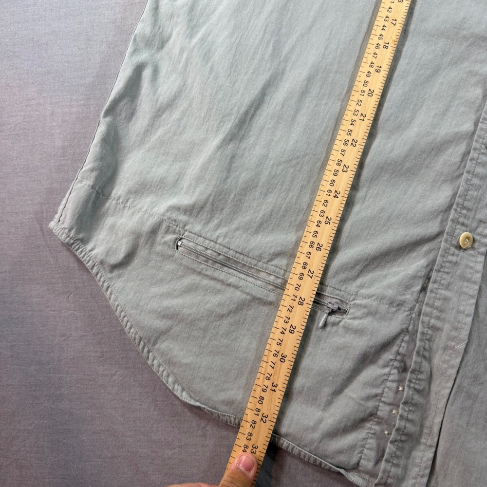 Orvis Button Down Shirt Mens XL Gray Excellent Security Pocket Cotton Blend Long - Picture 5 of 8